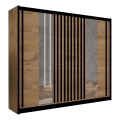 Garderobsskåp med spegel SANTINO 250x215 cm craft-ek/svart