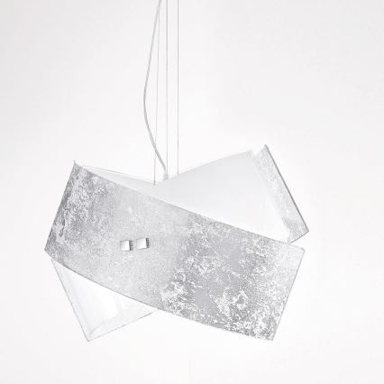 Gea Luce CAMILLA S G arg - Ljuskrona med textilsladd CAMILLA 2xE27/70W/230V silver