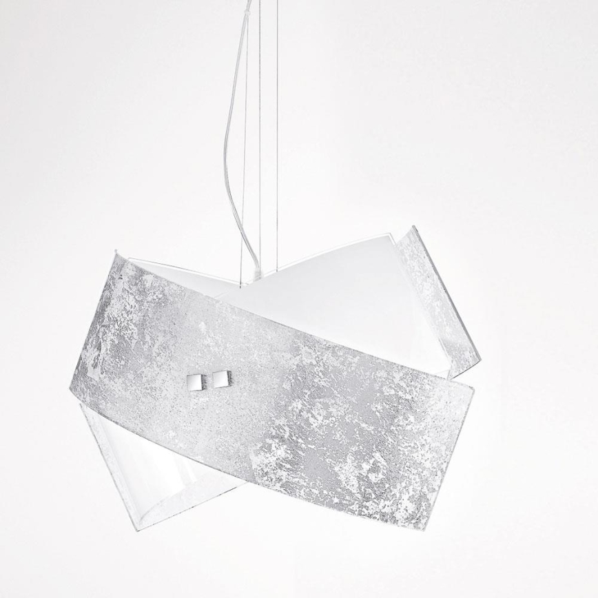 Gea Luce CAMILLA S G arg - Ljuskrona med textilsladd CAMILLA 2xE27/70W/230V silver