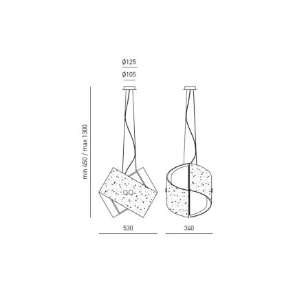Gea Luce CAMILLA S G arg - Ljuskrona med textilsladd CAMILLA 2xE27/70W/230V silver