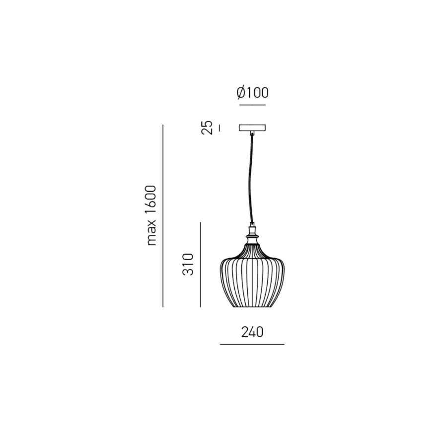 Gea Luce CLEOFE S/10 A - Ljuskrona med textilsladd CLEOFE 1xE27/60W/230V diameter 24 cm