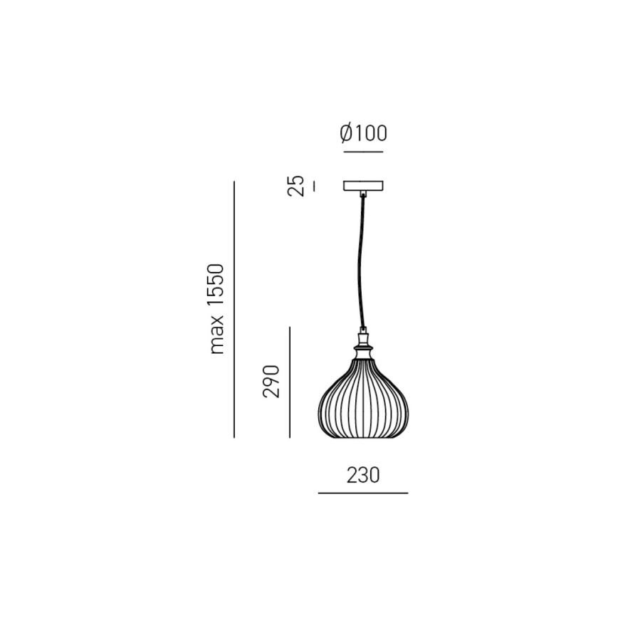 Gea Luce CLEOFE S/11 A - Ljuskrona med textilsladd CLEOFE 1xE27/60W/230V diameter 23 cm