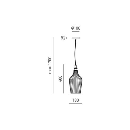 Gea Luce CLEOFE S/12 A - Ljuskrona med textilsladd CLEOFE 1xE27/60W/230V diameter 18 cm