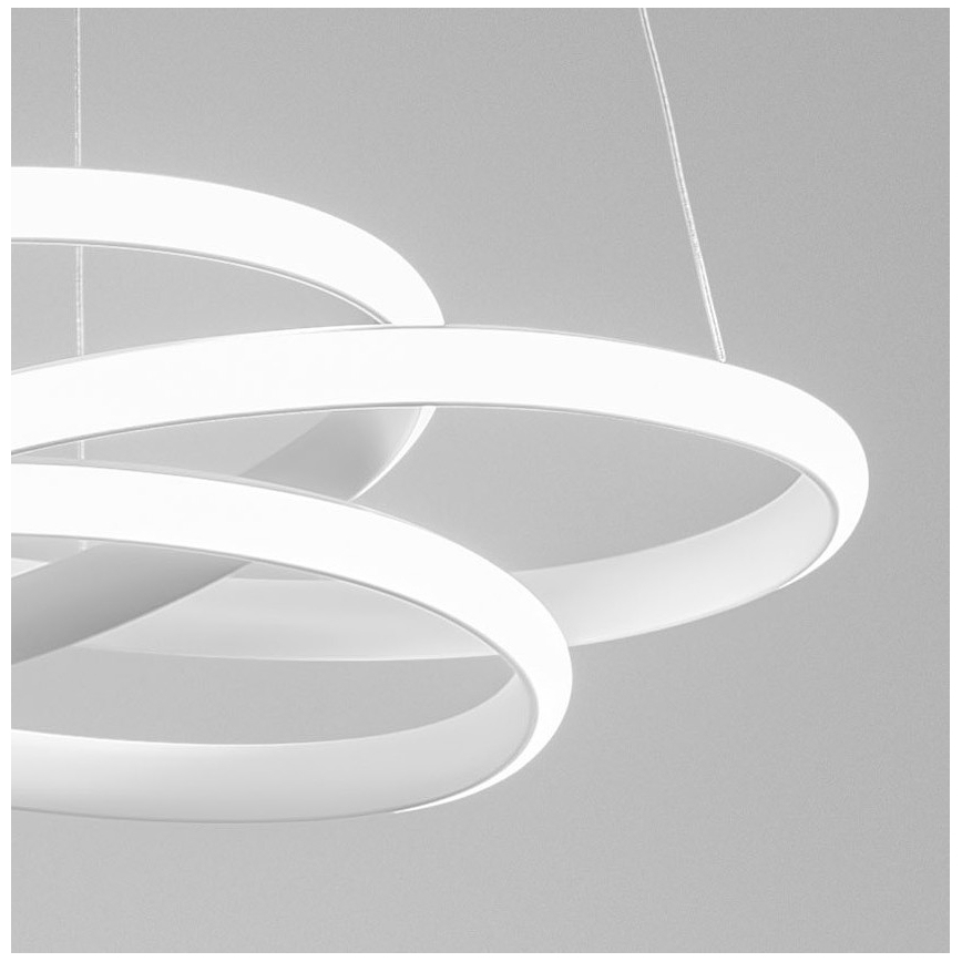 Gea Luce DIVA S G BIANCO - LED ljusreglerad ljuskrona på textilsladd DIVA LED/44W/230V vit