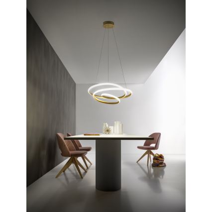 Gea Luce DIVA S G ORO - LED ljusreglerad ljuskrona på textilsladd DIVA LED/44W/230V guld