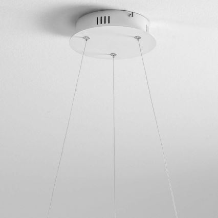 Gea Luce DIVA S G TITANIO - LED ljusreglerad ljuskrona på textilsladd DIVA LED/44W/230V grå