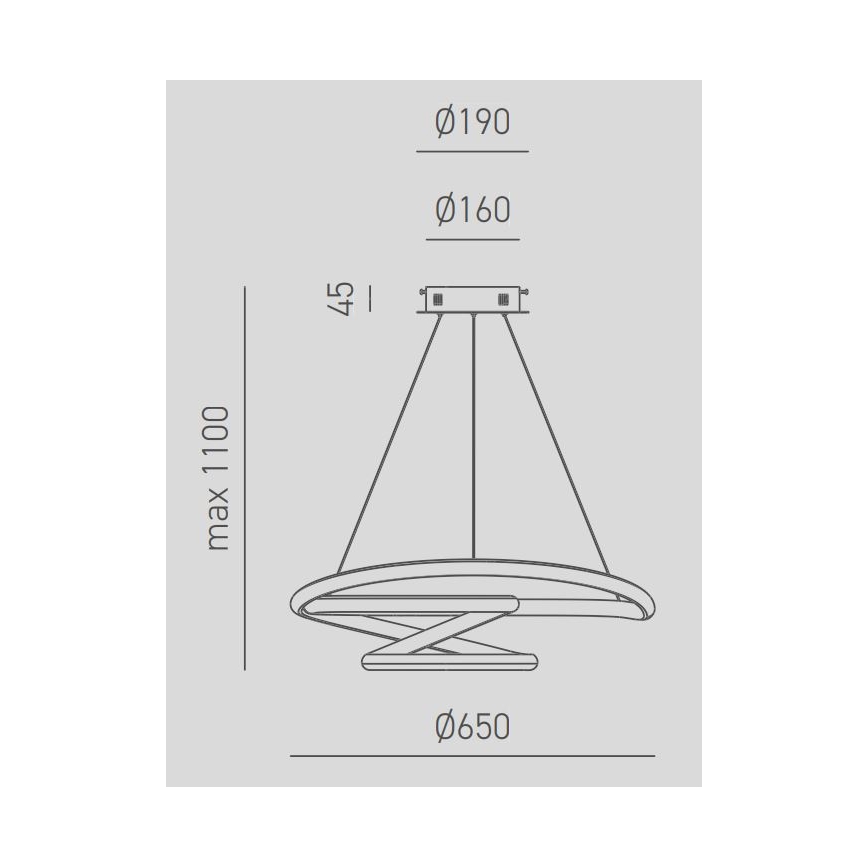 Gea Luce DIVA S G TITANIO - LED ljusreglerad ljuskrona på textilsladd DIVA LED/44W/230V grå