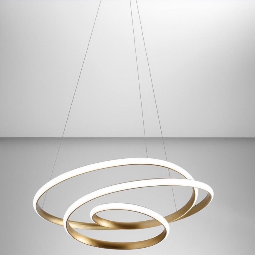 Gea Luce DIVA S P ORO - LED ljusreglerad ljuskrona på textilsladd DIVA LED/43W/230V guld