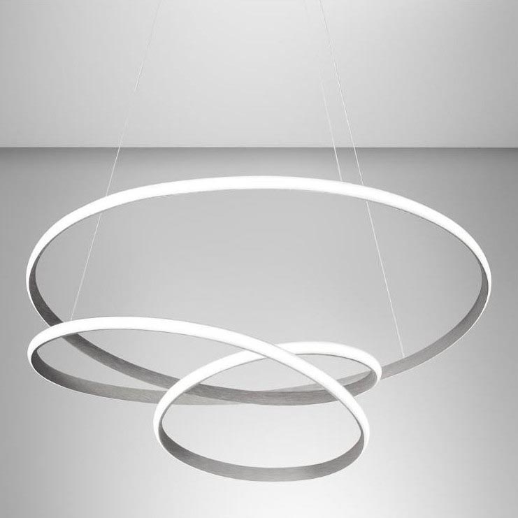 Gea Luce DIVA S P TITANIO - LED ljusreglerad ljuskrona på textilsladd DIVA LED/43W/230V antracit