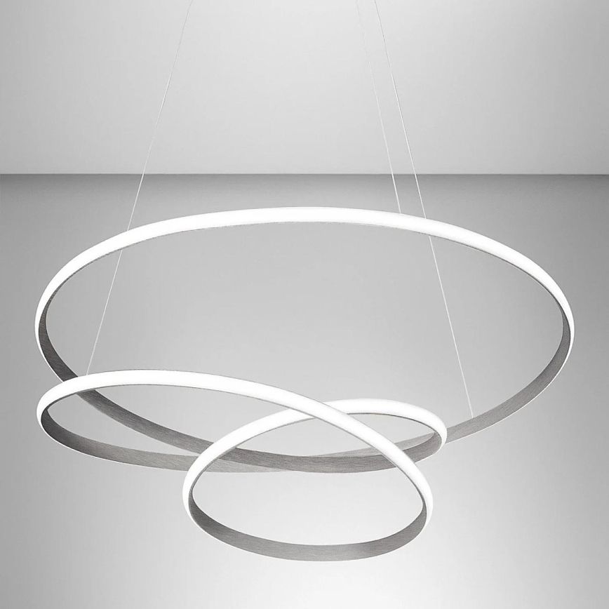 Gea Luce DIVA S/S TITANIO -  LED ljusreglerad ljuskrona på textilsladd DIVA LED/80W/230V grå