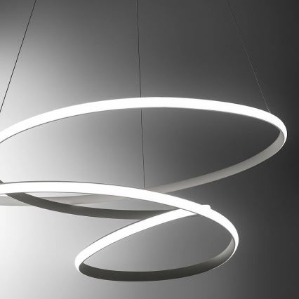Gea Luce DIVA S/S TITANIO -  LED ljusreglerad ljuskrona på textilsladd DIVA LED/80W/230V grå