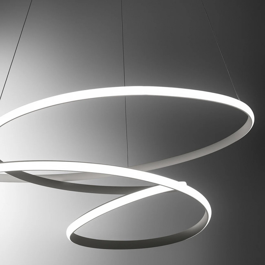 Gea Luce DIVA S/S TITANIO -  LED ljusreglerad ljuskrona på textilsladd DIVA LED/80W/230V grå