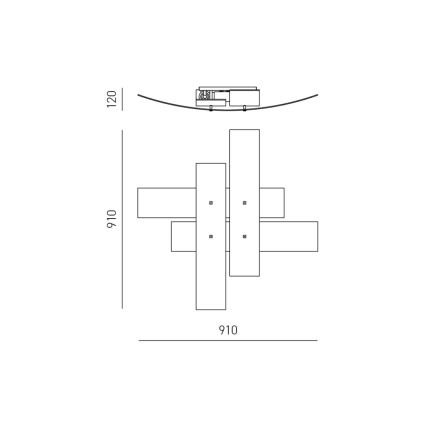 Gea Luce LARA P G oro - Taklampa LARA 4xE27/52W/230V 91 cm guld