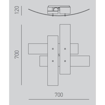 Gea Luce LARA P M oro - Taklampa LARA 2xE27/70W/230V 70 cm guld
