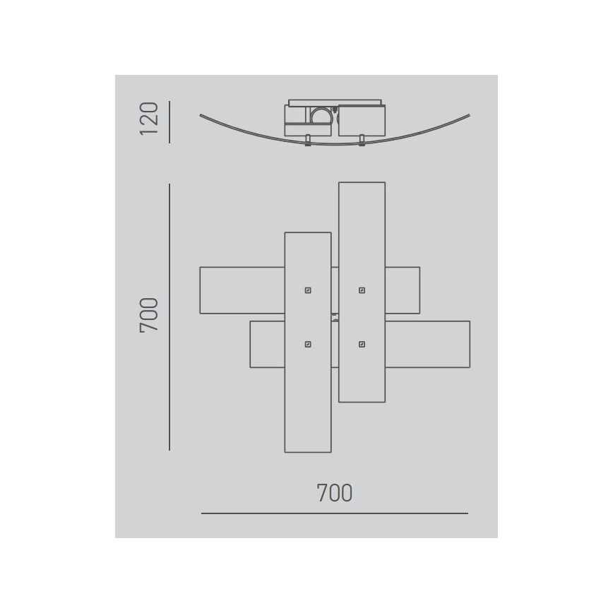 Gea Luce LARA P M oro - Taklampa LARA 2xE27/70W/230V 70 cm guld