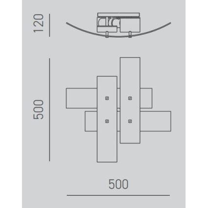 Gea Luce LARA P P arg - Taklampa LARA 2xE27/52W/230V 50 cm silver