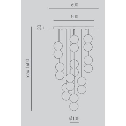 Gea Luce SFERA S10 G - Ljuskrona med textilsladd SFERA 10xG9/28W/230V