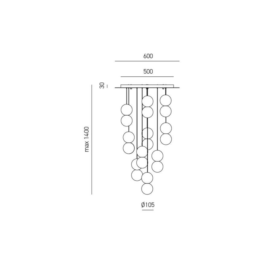 Gea Luce SFERA S10 G - Ljuskrona med textilsladd SFERA 10xG9/28W/230V