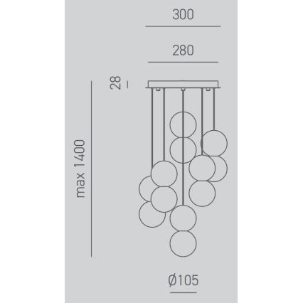 Gea Luce SFERA S6 G - Ljuskrona med textilsladd SFERA 6xG9/28W/230V