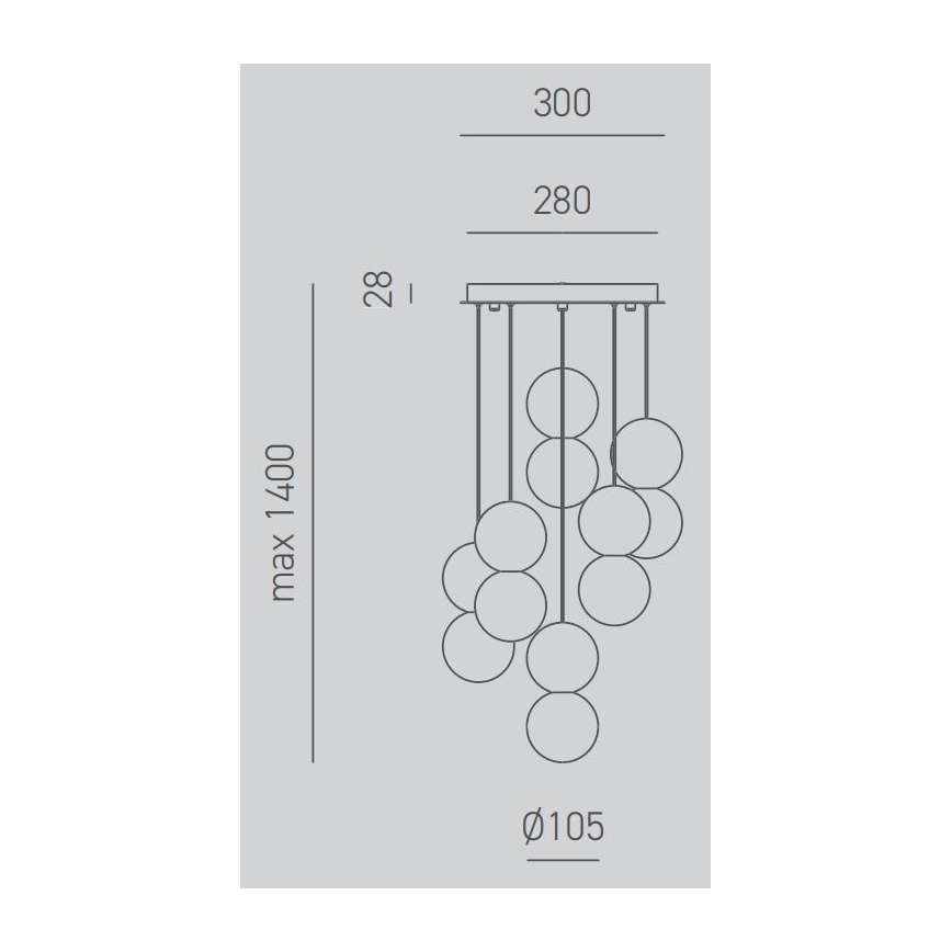 Gea Luce SFERA S6 G - Ljuskrona med textilsladd SFERA 6xG9/28W/230V