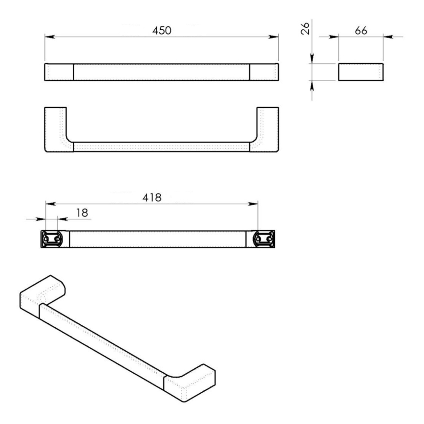 Gedy - Handdukshängare för vägg PIRENEI 6,6x45 cm skinande krom