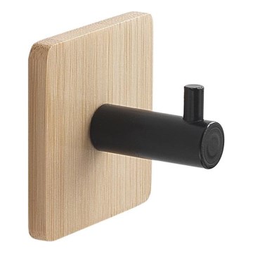Gedy - Självhäftande handdukhängare HIMALAYA svart/bambu
