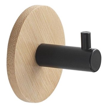 Gedy - Självhäftande handdukhängare HIMALAYA svart/bambu