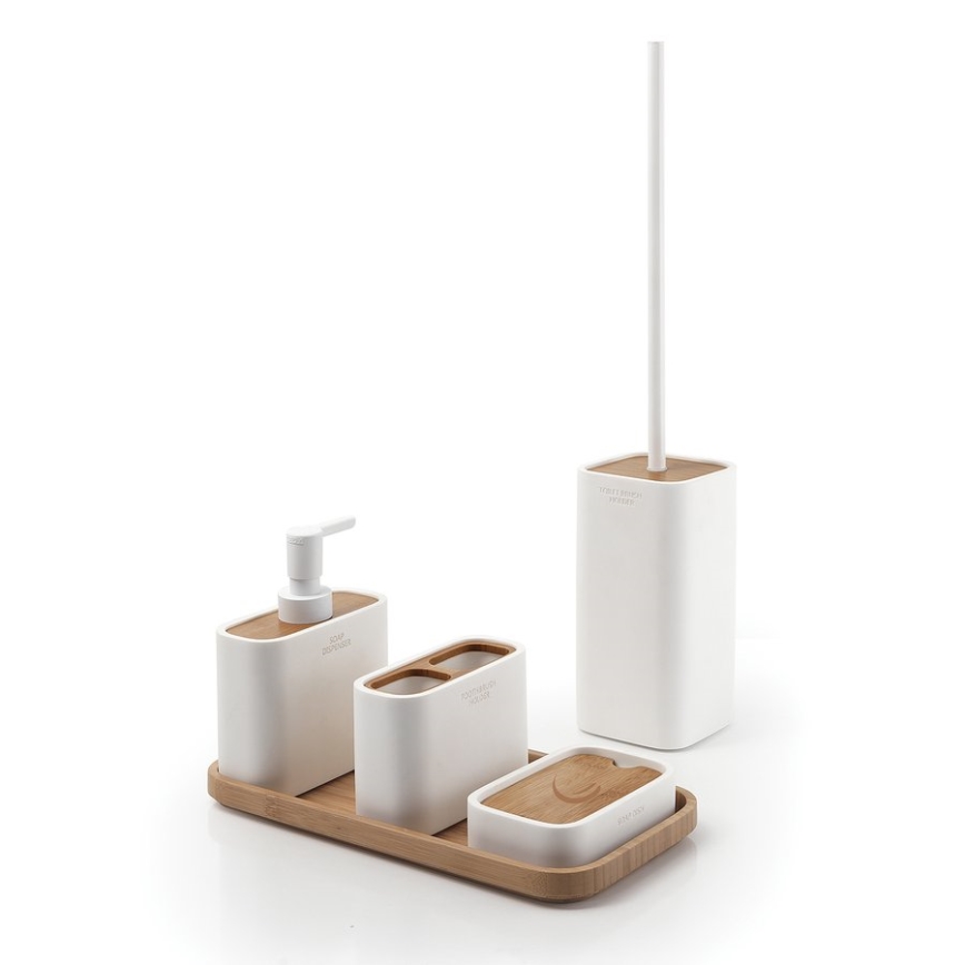 Gedy - Tvålpump NINFEA vit/bambu