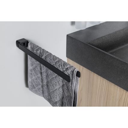 Gedy - Vägg roterande handduk hållare PIRENEI 36 cm matt svart