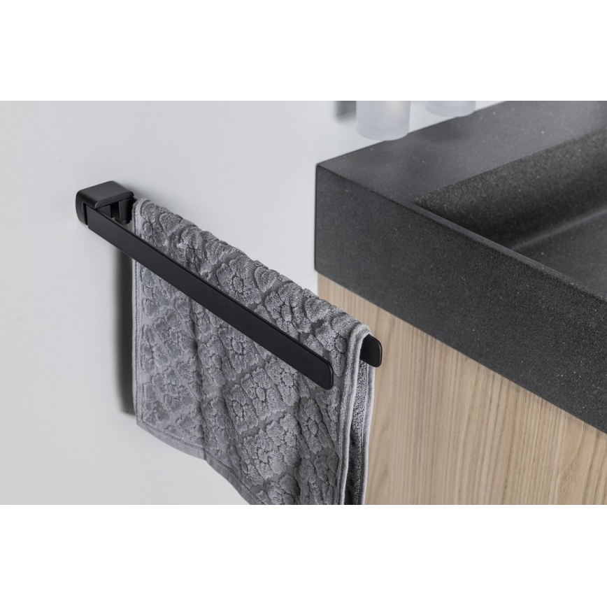 Gedy - Vägg roterande handduk hållare PIRENEI 36 cm matt svart
