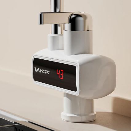 Genomströmningsvärmare med LED display 3000W/230V IPX4 vit