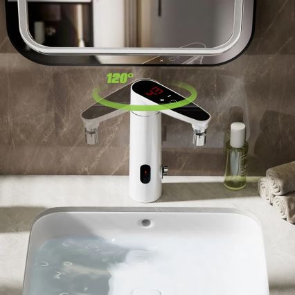 Genomströmningsvärmare med touch med sensor och LED display 3000W/230V IPX4 vit
