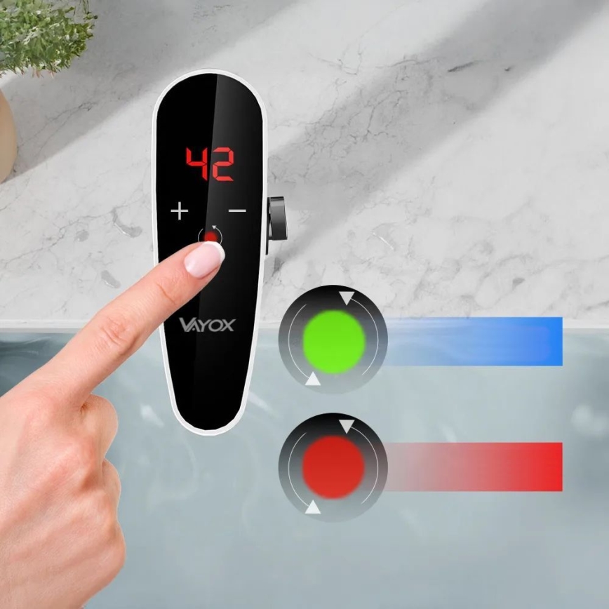Genomströmningsvärmare med touch med sensor och LED display 3000W/230V IPX4 vit