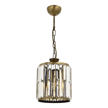 Glasyr på kedja CRYSTALLINE 1xE27/6W/230V bronzfärgad