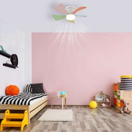 Globo - Dimbar LED-takfläkt LED/10W/2300-6500K färgskiftande + fjärrkontroll