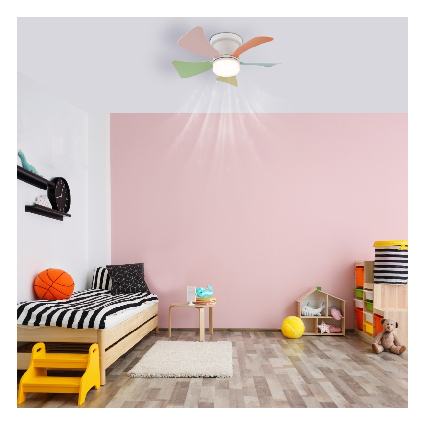 Globo - Dimbar LED-takfläkt LED/10W/2300-6500K färgskiftande + fjärrkontroll