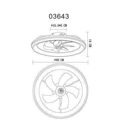 Globo - LED Dimbar takfläkt LED/40W/230V 3000-6500K + fjärrkontroll
