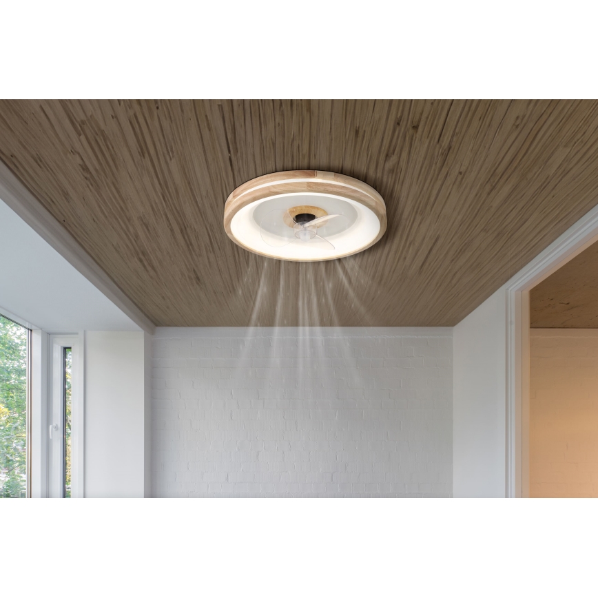 Globo - LED Dimbar taklampa med fläkt LED/30W/230V 2700-6500K brun + fjärrkontroll