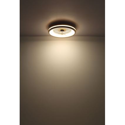 Globo - LED Dimbar taklampa med fläkt LED/30W/230V 2700-6500K brun + fjärrkontroll
