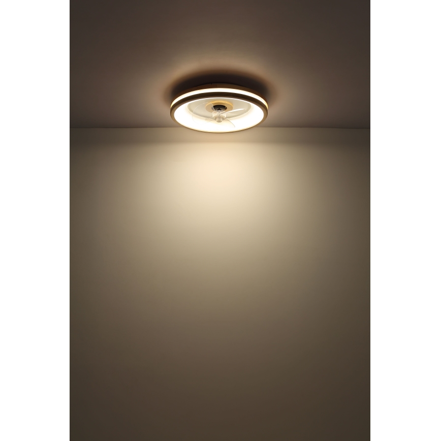 Globo - LED Dimbar taklampa med fläkt LED/30W/230V 2700-6500K brun + fjärrkontroll