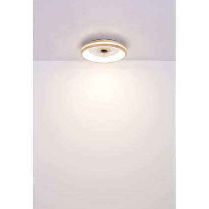 Globo - LED Dimbar taklampa med fläkt LED/30W/230V 2700-6500K brun + fjärrkontroll