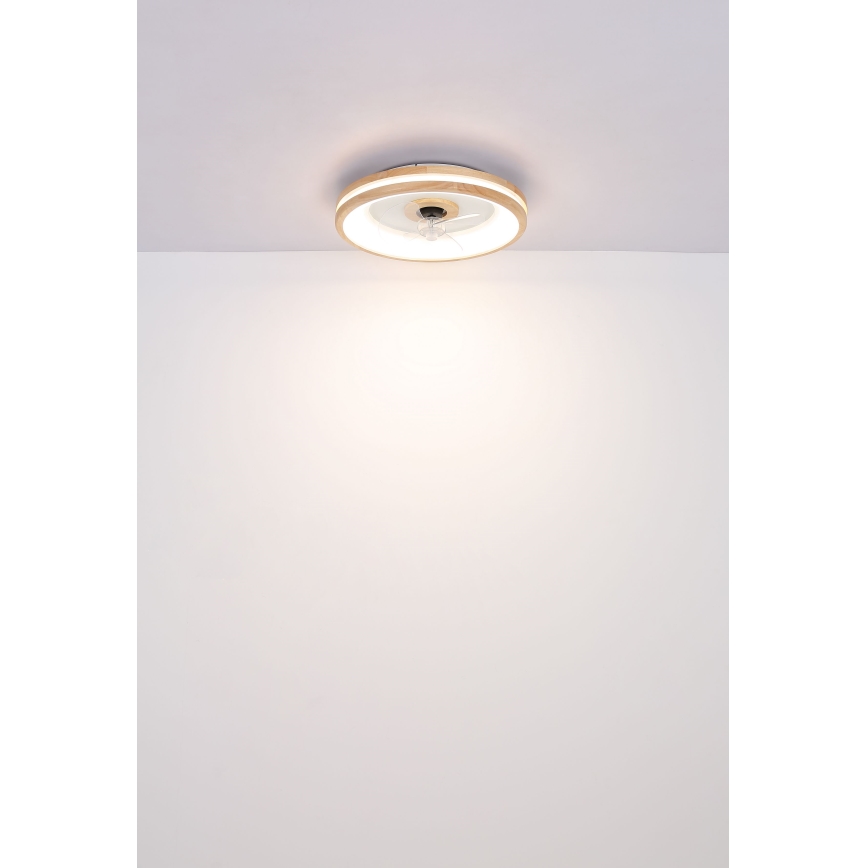 Globo - LED Dimbar taklampa med fläkt LED/30W/230V 2700-6500K brun + fjärrkontroll