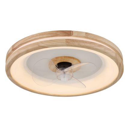 Globo - LED Dimbar taklampa med fläkt LED/30W/230V 2700-6500K brun + fjärrkontroll