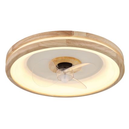 Globo - LED Dimbar taklampa med fläkt LED/30W/230V 2700-6500K brun + fjärrkontroll