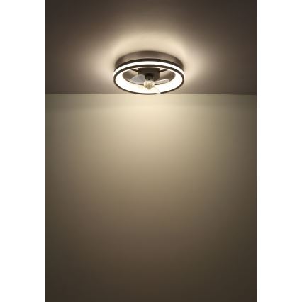 Globo - LED Dimbar taklampa med fläkt LED/30W/230V 2700-6500K svart + fjärrkontroll