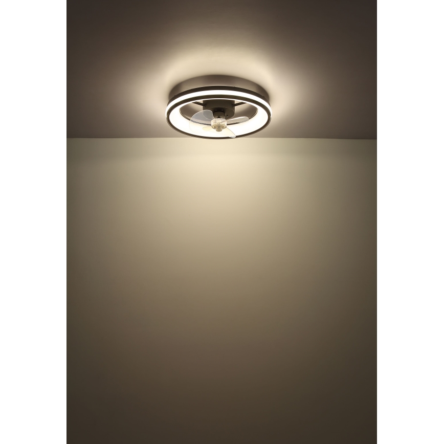 Globo - LED Dimbar taklampa med fläkt LED/30W/230V 2700-6500K svart + fjärrkontroll