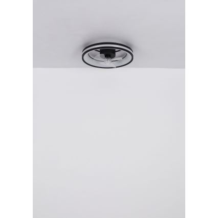 Globo - LED Dimbar taklampa med fläkt LED/30W/230V 2700-6500K svart + fjärrkontroll