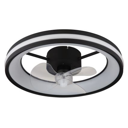 Globo - LED Dimbar taklampa med fläkt LED/30W/230V 2700-6500K svart + fjärrkontroll