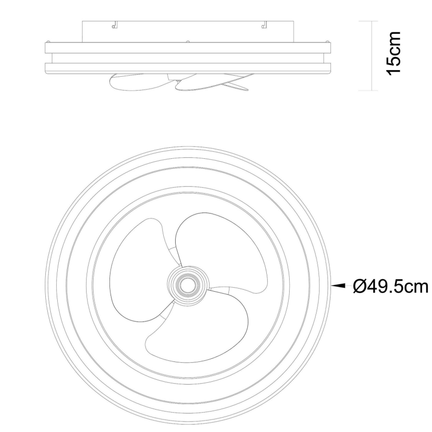 Globo - LED Dimbar taklampa med fläkt LED/30W/230V 2700-6500K svart + fjärrkontroll