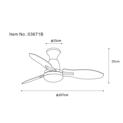 Globo - LED Dimbar takfläkt LED/22W/230V 3000/4500/6000K + fjärrkontroll